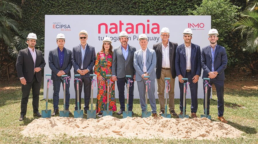 Con más del 70% de unidades vendidas, Grupo ECIPSA realizó la palada inicial de Natania 85, el primer emprendimiento de la desarrollista en Paraguay